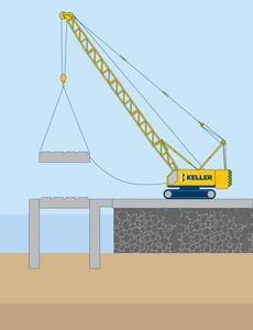 Keller crane constructing a wharf